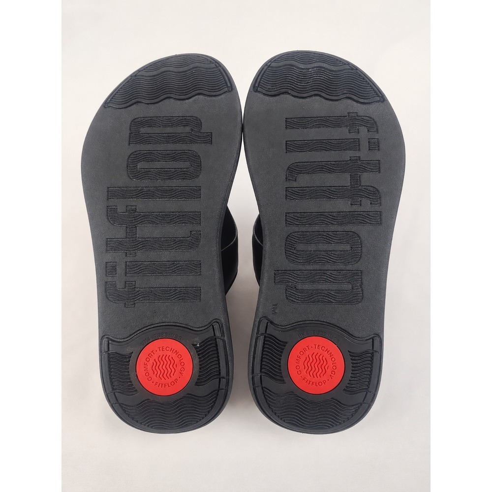 FitFlop Womens Size 8 Lulu Crystal Embellished Toe Post Sandals Black IW4-090 - Picture 5 of 6